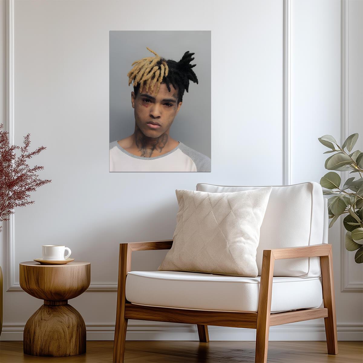 Xxxtentacion Mugshot Portrait | Music Star Poster | Hip Hop Wall Art - Music Poster