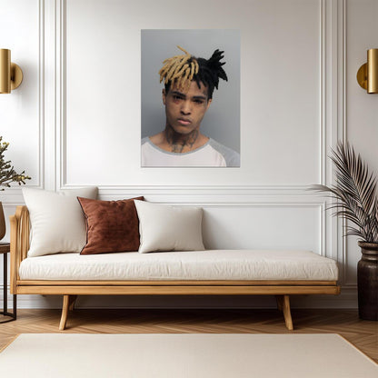 Xxxtentacion Mugshot Portrait | Music Star Poster | Hip Hop Wall Art - Music Poster