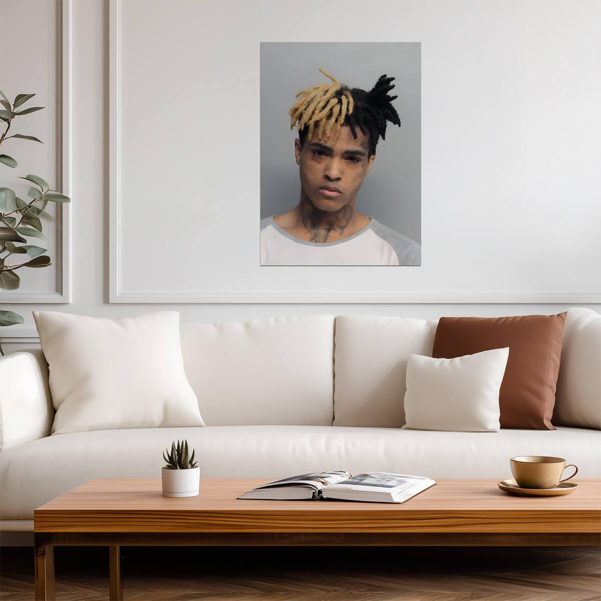 Xxxtentacion Mugshot Portrait | Music Star Poster | Hip Hop Wall Art - Music Poster