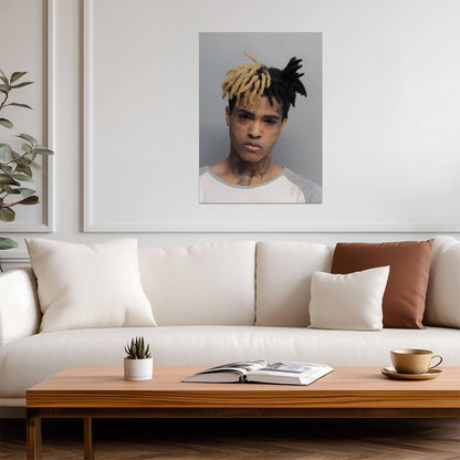 Xxxtentacion Mugshot Portrait | Music Star Poster | Hip Hop Wall Art - Music Poster