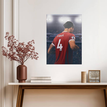 Virgil Van Dijk Number 4 Jersey | Soccer Poster | Liverpool FC Wall Art - Sports Poster