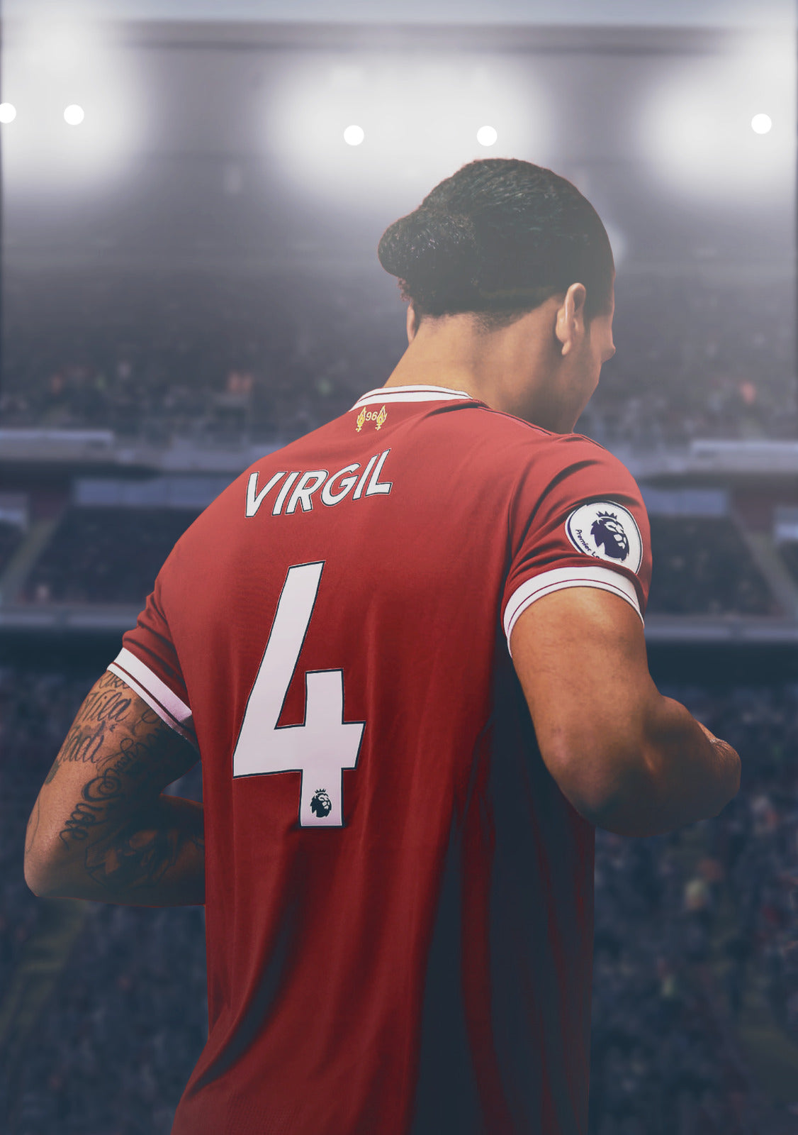 Virgil Van Dijk Number 4 Jersey | Soccer Poster | Liverpool FC Wall Art - Sports Poster