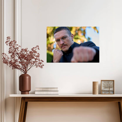 Oleksandr Usyk Punch Pose | Boxing Portrait Poster | Combat Sports Art - Sports Poster