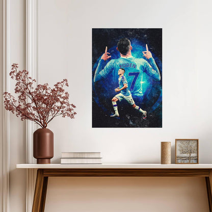 Phil Foden Stylized Art | Soccer Star Poster | Sports Wall Print - Sports Poster
