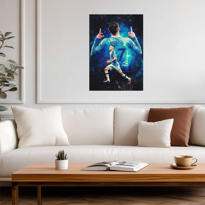 Phil Foden Stylized Art | Soccer Star Poster | Sports Wall Print - Sports Poster