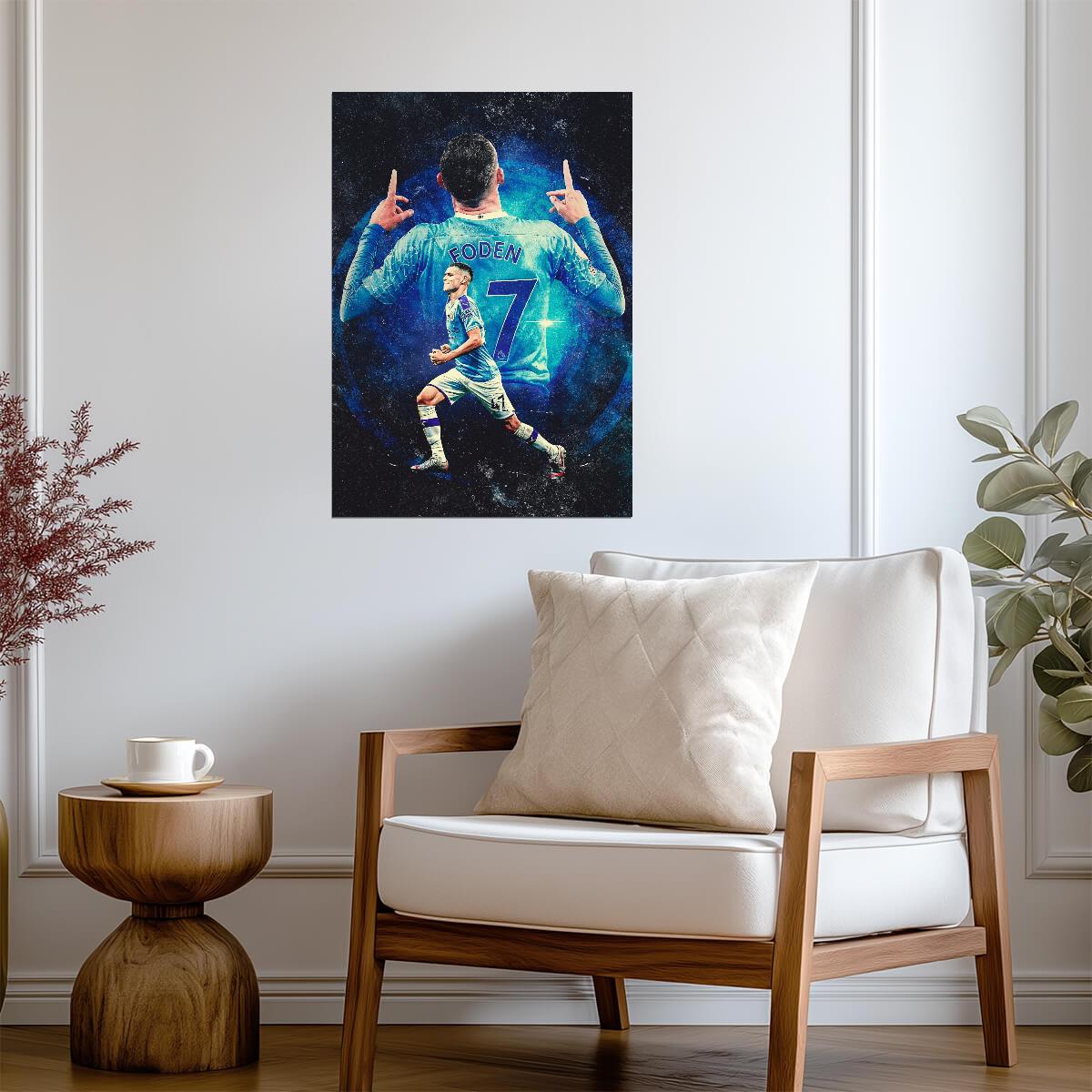 Phil Foden Stylized Art | Soccer Star Poster | Sports Wall Print - Sports Poster