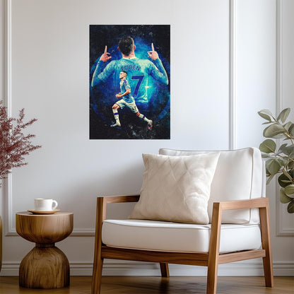 Phil Foden Stylized Art | Soccer Star Poster | Sports Wall Print - Sports Poster