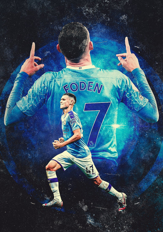 Phil Foden Stylized Art | Soccer Star Poster | Sports Wall Print - Sports Poster
