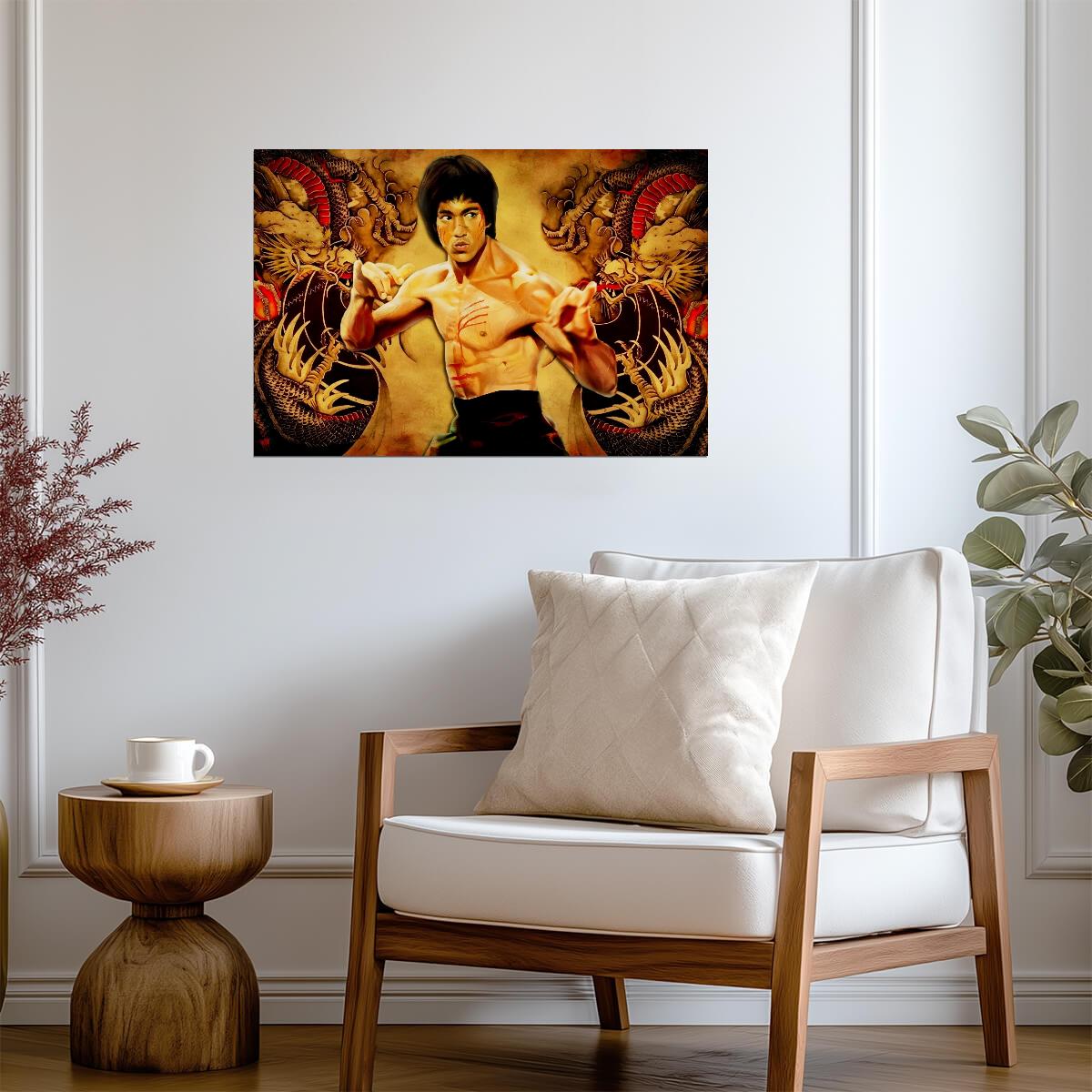 Bruce Lee Enter the Dragon | Dragon Art Poster | Martial Arts Legend - Celebrities Poster