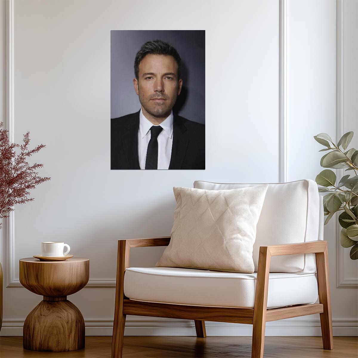 Ben Affleck Black Suit Portrait | Handsome Actor Poster | Celebrity Headshot Print - Celebrities Poster