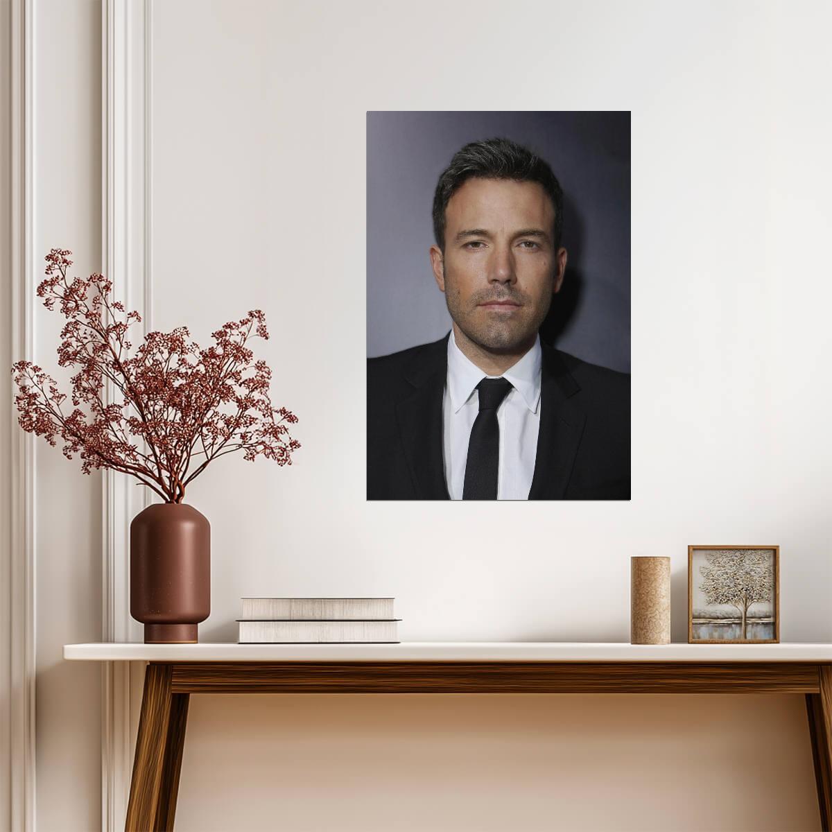 Ben Affleck Black Suit Portrait | Handsome Actor Poster | Celebrity Headshot Print - Celebrities Poster