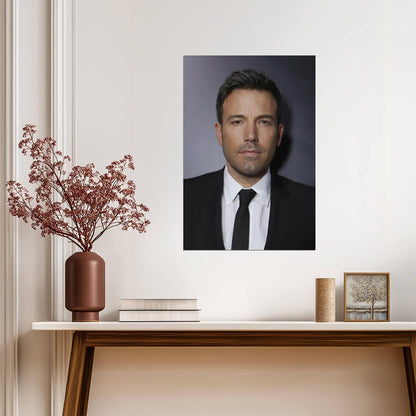 Ben Affleck Black Suit Portrait | Handsome Actor Poster | Celebrity Headshot Print - Celebrities Poster