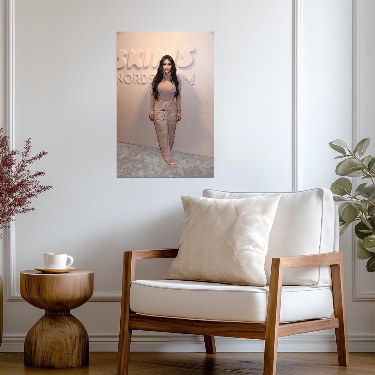 Kim Kardashian SKIMS Event | Nude Outfit Poster | Celebrity Fashion Wall Art - Celebrities Poster