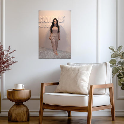 Kim Kardashian SKIMS Event | Nude Outfit Poster | Celebrity Fashion Wall Art - Celebrities Poster