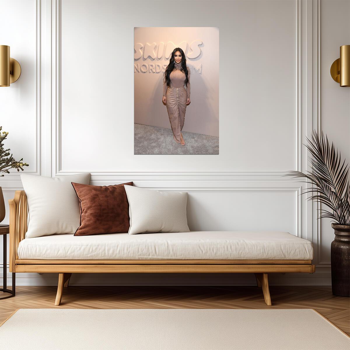 Kim Kardashian SKIMS Event | Nude Outfit Poster | Celebrity Fashion Wall Art - Celebrities Poster