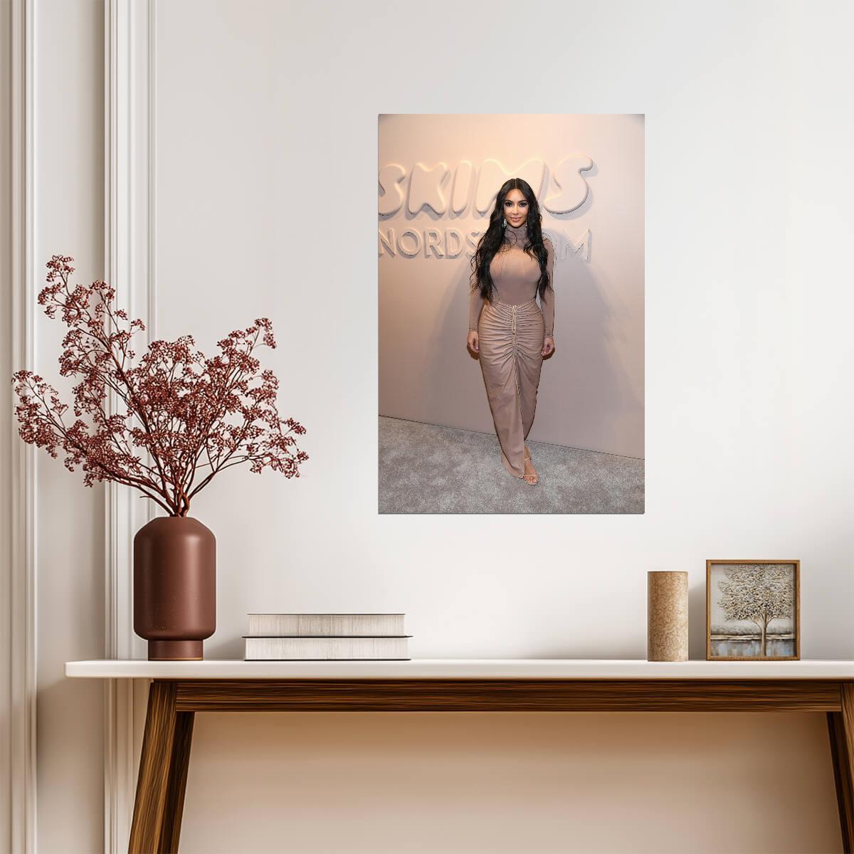 Kim Kardashian SKIMS Event | Nude Outfit Poster | Celebrity Fashion Wall Art - Celebrities Poster