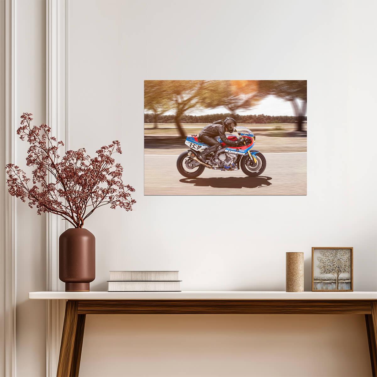 BMW S1000RR Custom by Praëm | "Optimus Praëm" Cafe Racer | Vintage Endurance Race Bike Poster - Cars Poster