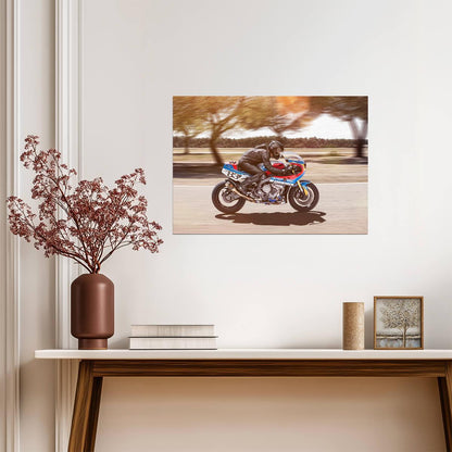 BMW S1000RR Custom by Praëm | "Optimus Praëm" Cafe Racer | Vintage Endurance Race Bike Poster - Cars Poster