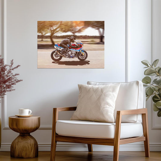 BMW S1000RR Custom by Praëm | "Optimus Praëm" Cafe Racer | Vintage Endurance Race Bike Poster - Cars Poster