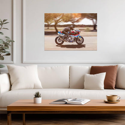 BMW S1000RR Custom by Praëm | "Optimus Praëm" Cafe Racer | Vintage Endurance Race Bike Poster - Cars Poster