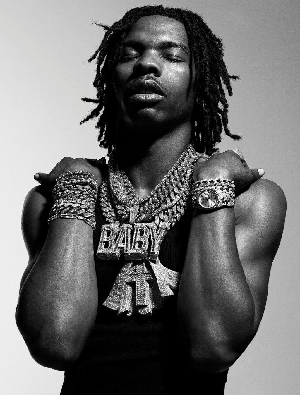 Lil Baby Poster | Black and White Rap Print - Music Poster
