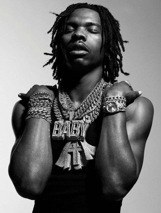 Lil Baby Poster | Black and White Rap Print - Music Poster