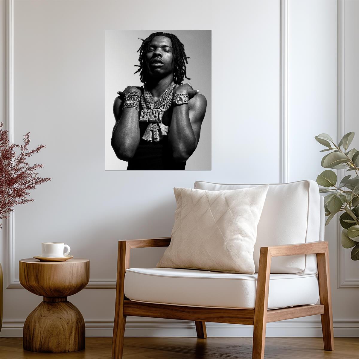 Lil Baby Poster | Black and White Rap Print - Music Poster