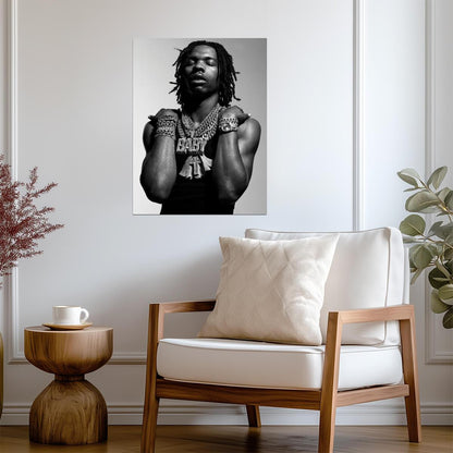 Lil Baby Poster | Black and White Rap Print - Music Poster