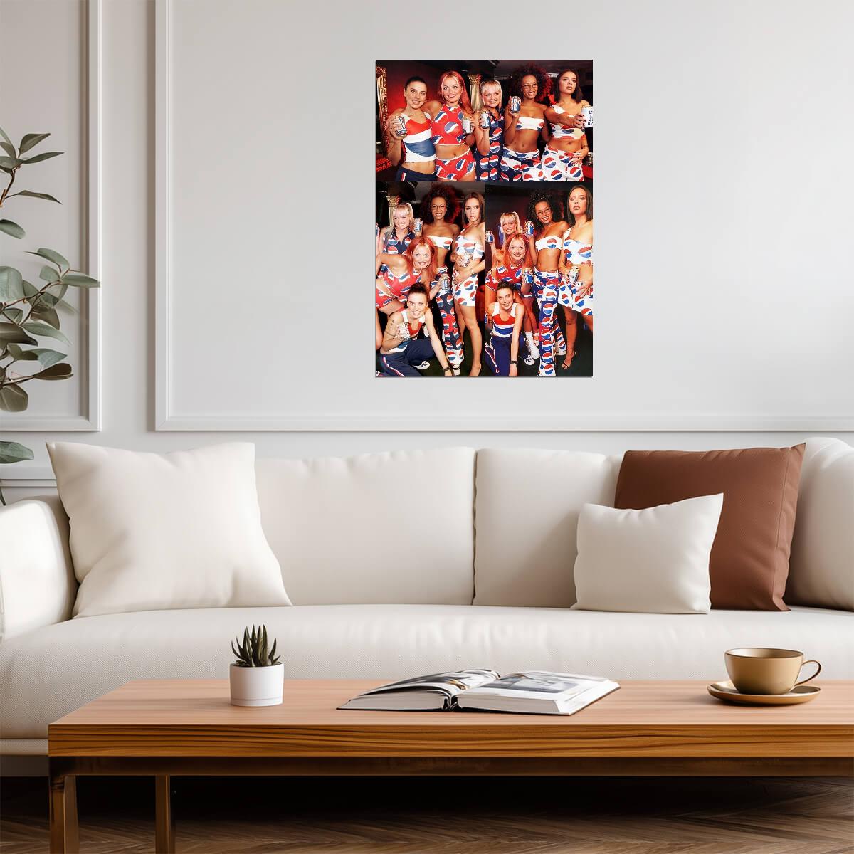 Spice Girls Vintage Pepsi Ad | 90s Pop Group Poster | Nostalgic Music Memorabilia - Music Poster