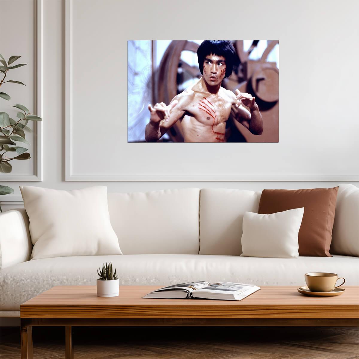 Bruce Lee Movie Still | Martial Arts Poster | Kung Fu Legend Wall Art - Celebrities Poster