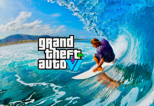 Grand Theft Auto VI Surfing Concept | Fan Made Poster Art | Vice City Gaming Decor - Video Games Poster