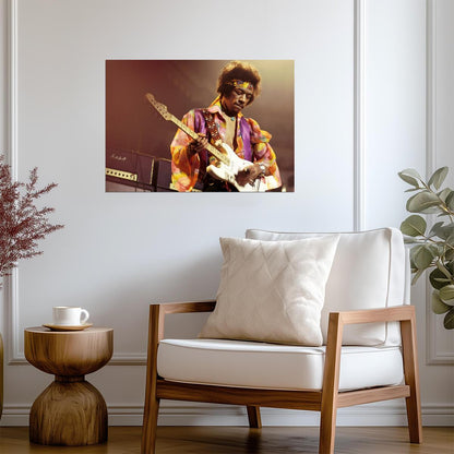 Jimi Hendrix Poster | Live Concert Vintage Print - Music Poster
