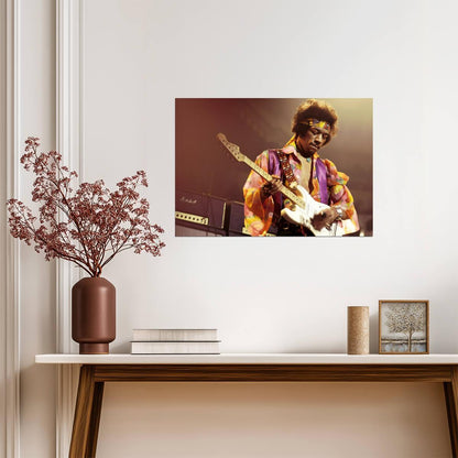 Jimi Hendrix Poster | Live Concert Vintage Print - Music Poster