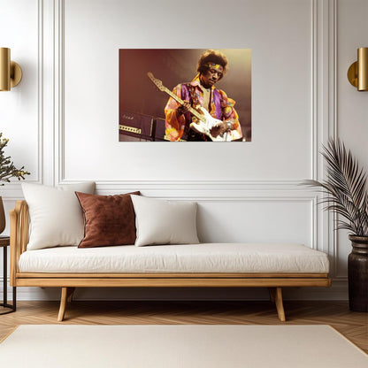 Jimi Hendrix Poster | Live Concert Vintage Print - Music Poster