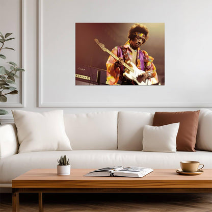 Jimi Hendrix Poster | Live Concert Vintage Print - Music Poster