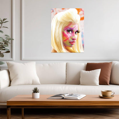 Nicki Minaj Pink Friday Era | Colorful Face Paint Poster | Abstract Music Art - Music Poster