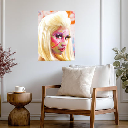 Nicki Minaj Pink Friday Era | Colorful Face Paint Poster | Abstract Music Art - Music Poster