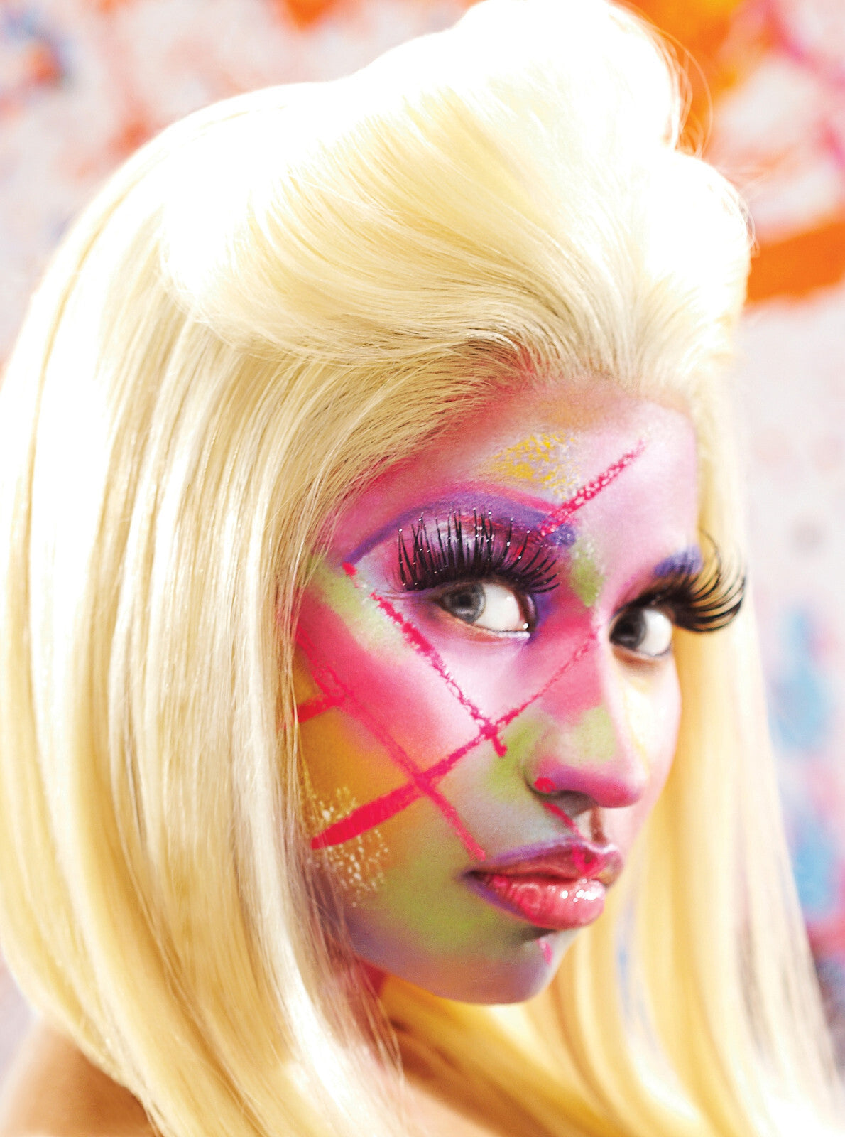 Nicki Minaj Pink Friday Era | Colorful Face Paint Poster | Abstract Music Art - Music Poster
