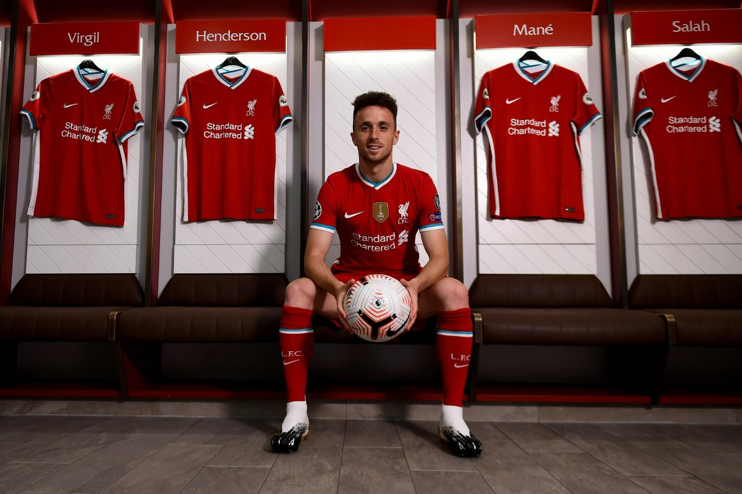 Diogo Jota Locker Room Photo | Soccer Poster | Liverpool FC Anfield Decor - Sports Poster