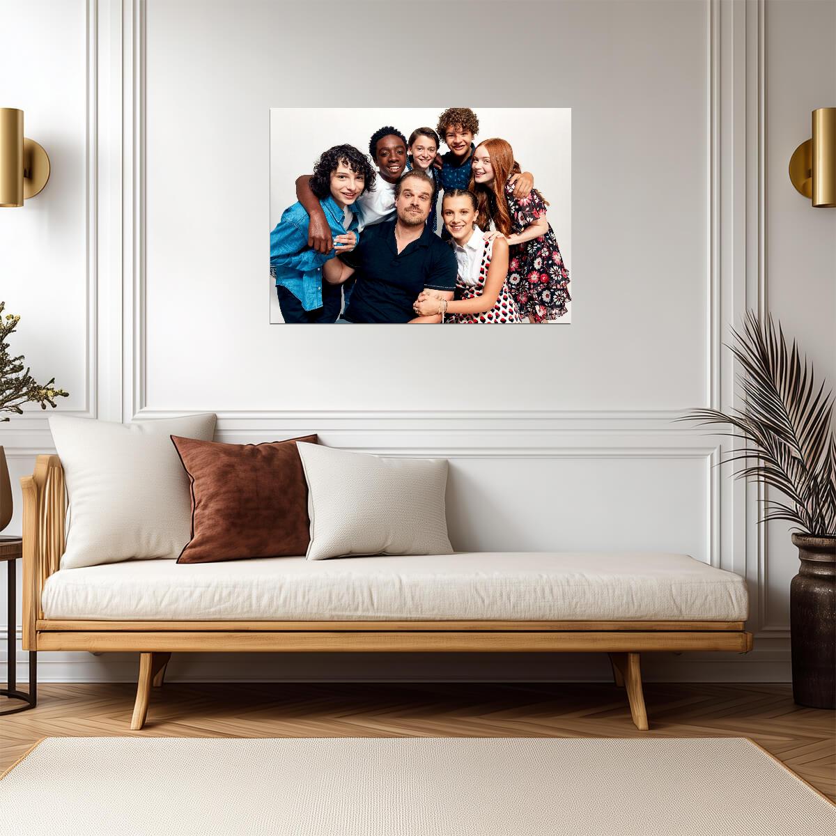 Stranger Things Full Cast Photoshoot | Sci-Fi TV Show Poster | Group Portrait Art - Movies & TV Poster
