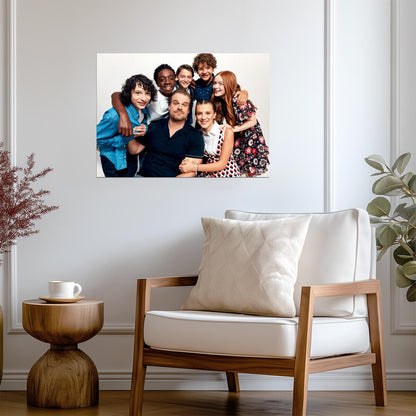 Stranger Things Full Cast Photoshoot | Sci-Fi TV Show Poster | Group Portrait Art - Movies & TV Poster