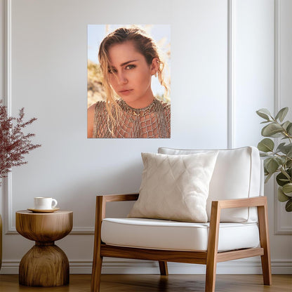 Miley Cyrus Golden Hour Portrait | Music Celebrity Poster | Fashion Wall Art - Music Poster