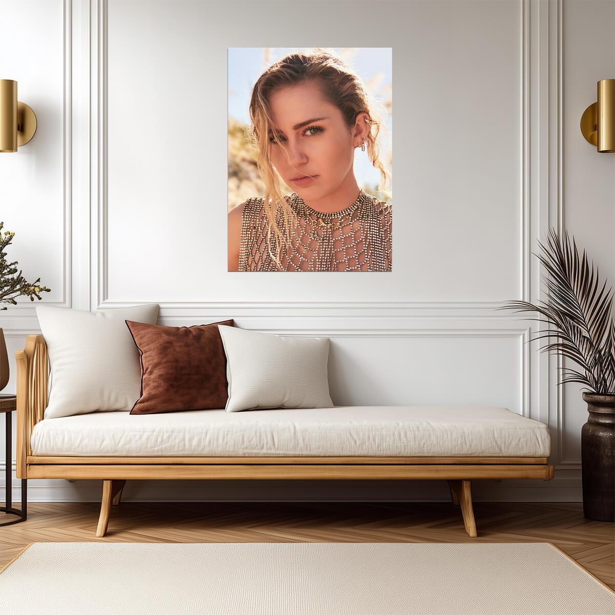Miley Cyrus Golden Hour Portrait | Music Celebrity Poster | Fashion Wall Art - Music Poster