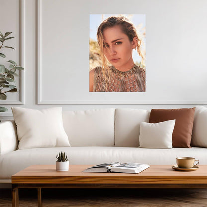Miley Cyrus Golden Hour Portrait | Music Celebrity Poster | Fashion Wall Art - Music Poster