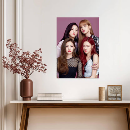 Blackpink K-Pop Group Portrait | Music Wall Poster | Jisoo Lisa Jennie Rosé Art - Music Poster