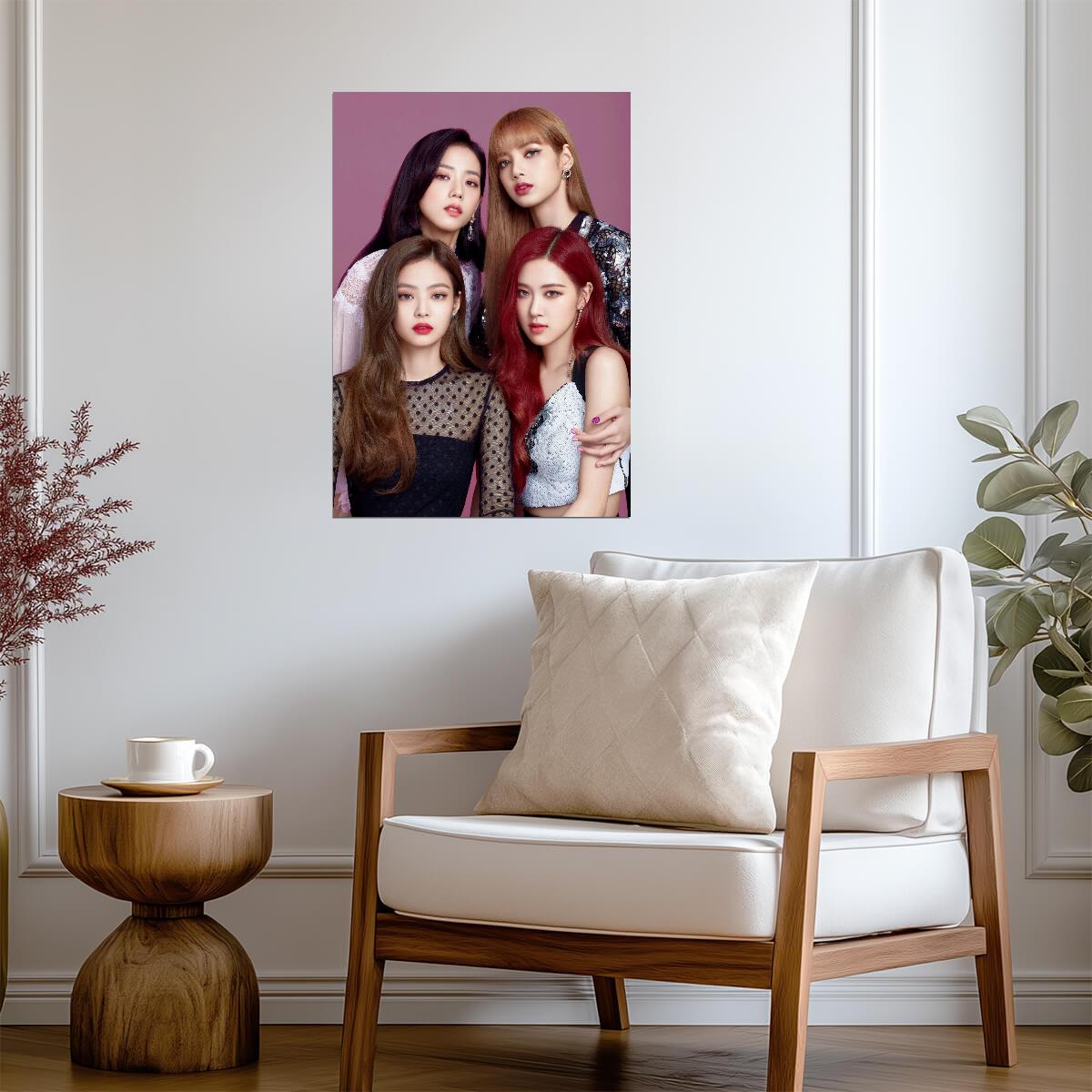 Blackpink K-Pop Group Portrait | Music Wall Poster | Jisoo Lisa Jennie Rosé Art - Music Poster