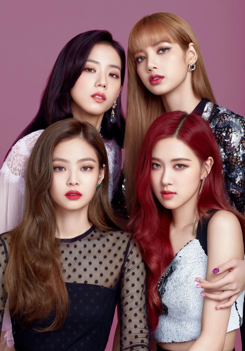 Blackpink K-Pop Group Portrait | Music Wall Poster | Jisoo Lisa Jennie Rosé Art - Music Poster