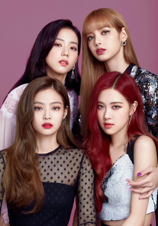 Blackpink K-Pop Group Portrait | Music Wall Poster | Jisoo Lisa Jennie Rosé Art - Music Poster