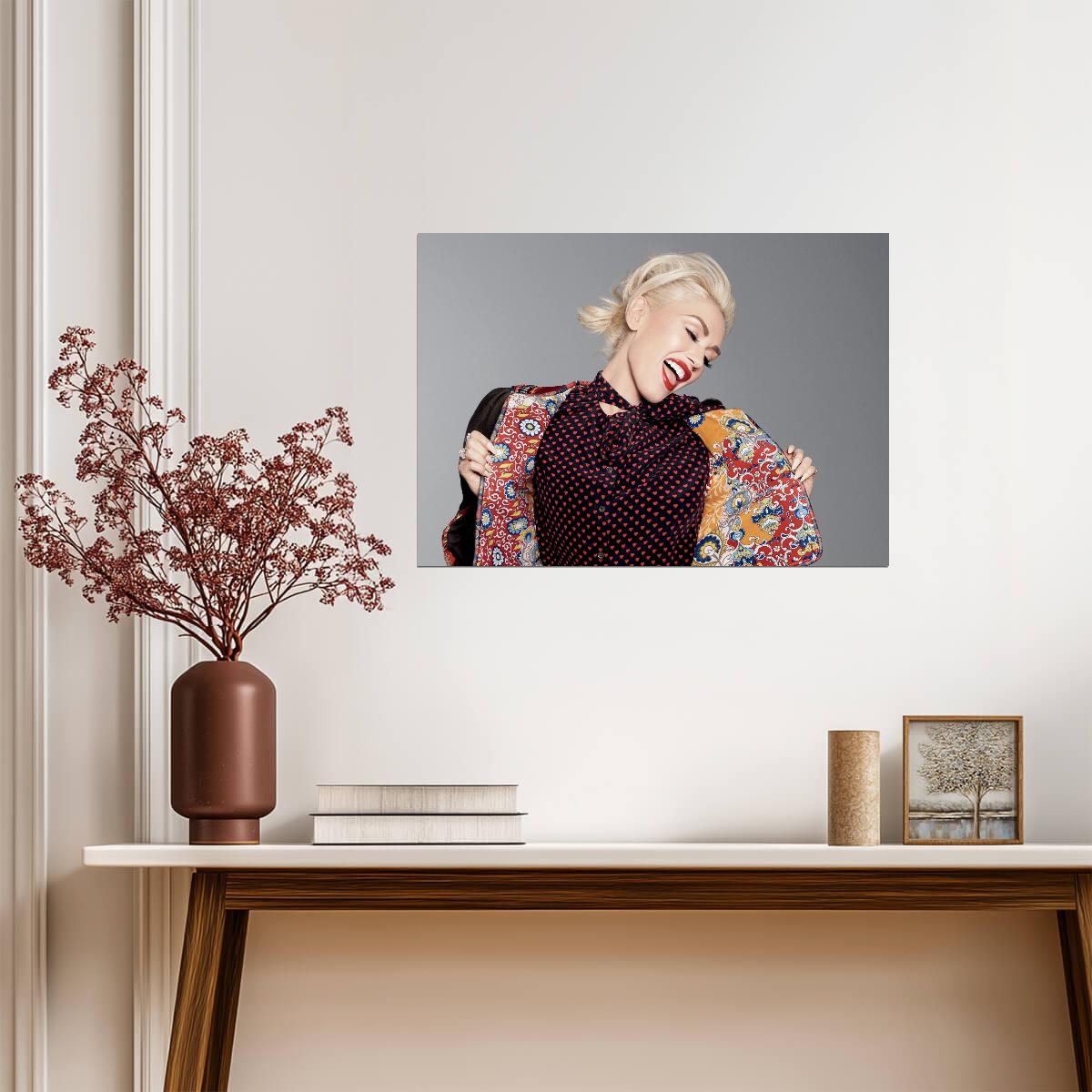 Gwen Stefani Pop Music Icon | Colorful Fashion Portrait | 90s Music Legend Poster - Music Poster