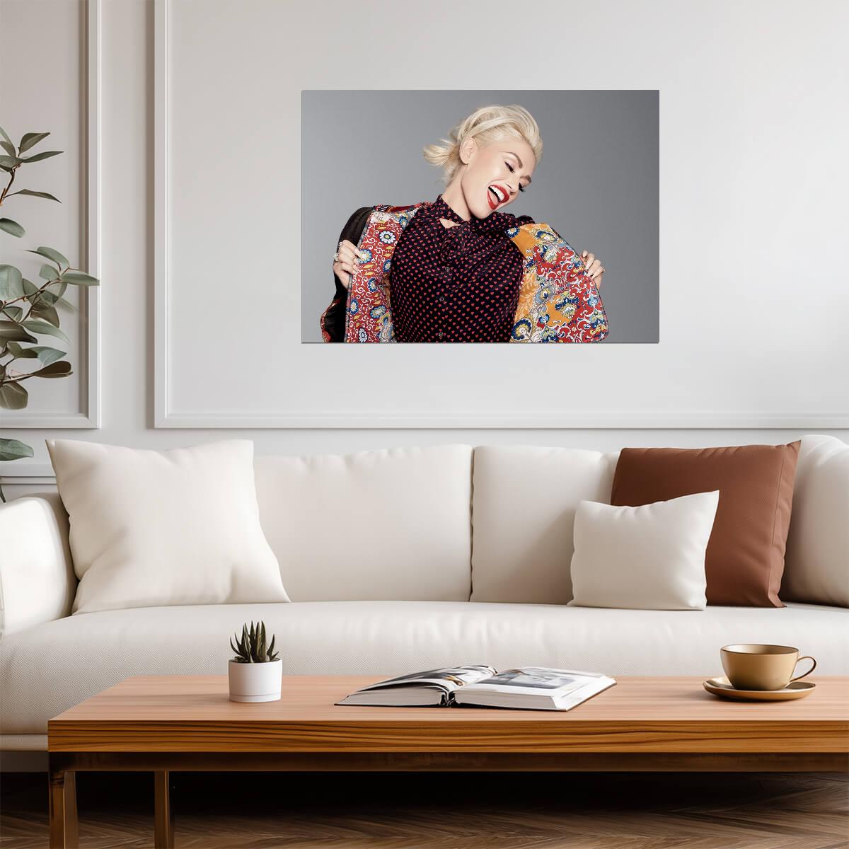 Gwen Stefani Pop Music Icon | Colorful Fashion Portrait | 90s Music Legend Poster - Music Poster